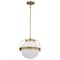Nuvo Lakeshore 1-Light Medium Pendant Natural Brass White Opal Glass 60/7784 - alternate 1